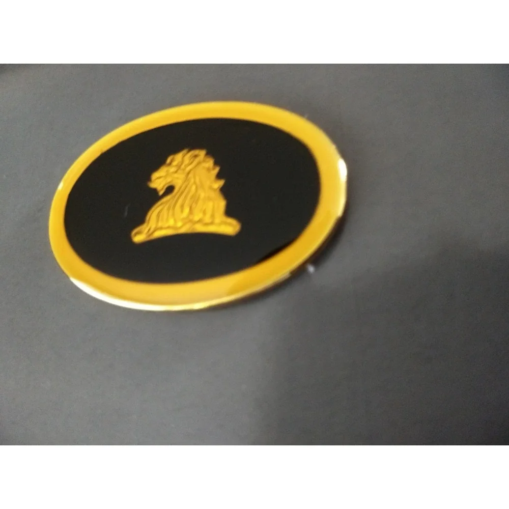 MARK CROSS Money Clip Lions Head Logo Black Gold-Tone Oval Rare NOS Original Box